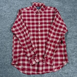Vintage Ralph Lauren Blaire Button Down Shirt Long Sleeve Red Plaid Mens Large